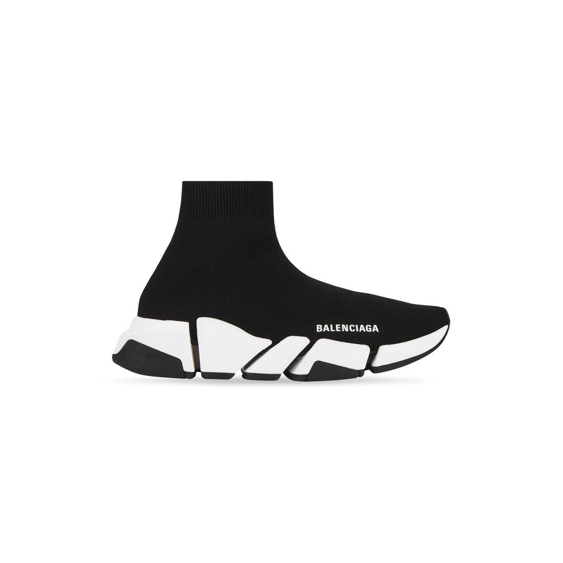 Women’s Speed 2.0 Recycled Knit Sneaker With Bicolor Sole in Black/white - Image 1